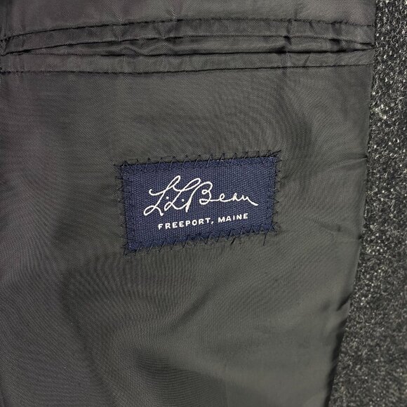 LL Bean Signature Script Tweed Blazer Jacket Sport Coat Men's 46 R Gray Donegal - Picture 7 of 15